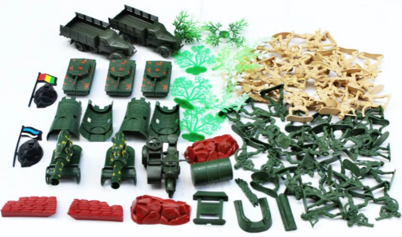 

88pcs/lot 6cm Wargame Soldier Model Military Base Scene Plastic Soldier Accessories Boy Puzzle Toy