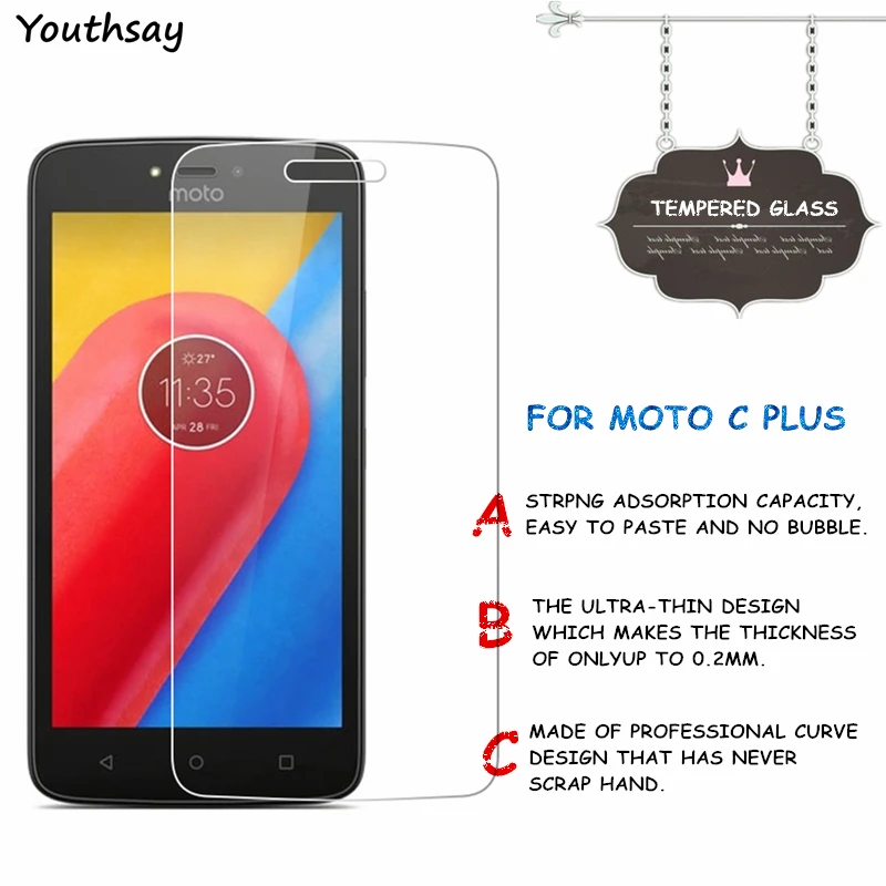 2pcs Glass For Motorola Moto C Plus Screen Protector Tempered Film Youthsay | Мобильные телефоны и аксессуары