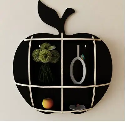 Solid wood creative bookshelf The wall shelf Hanging simple trellis