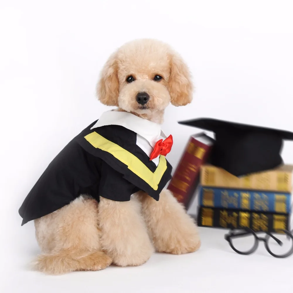 Dog clothes pet clothes graduation doctor suit turned dog dress