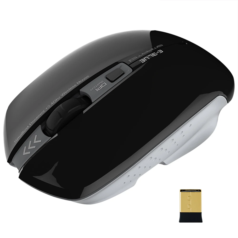 E 3LUE 2.4G Wireless Gaming Mouse Mice EMS118 Portable Optical Adjustable 1600DPI Home Office