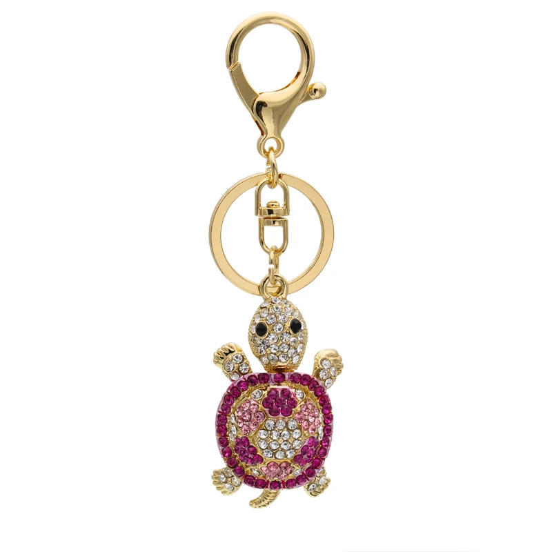 Beautiful Rhinestone Tortoise Keychains Keyring Turtle Metal Crystal