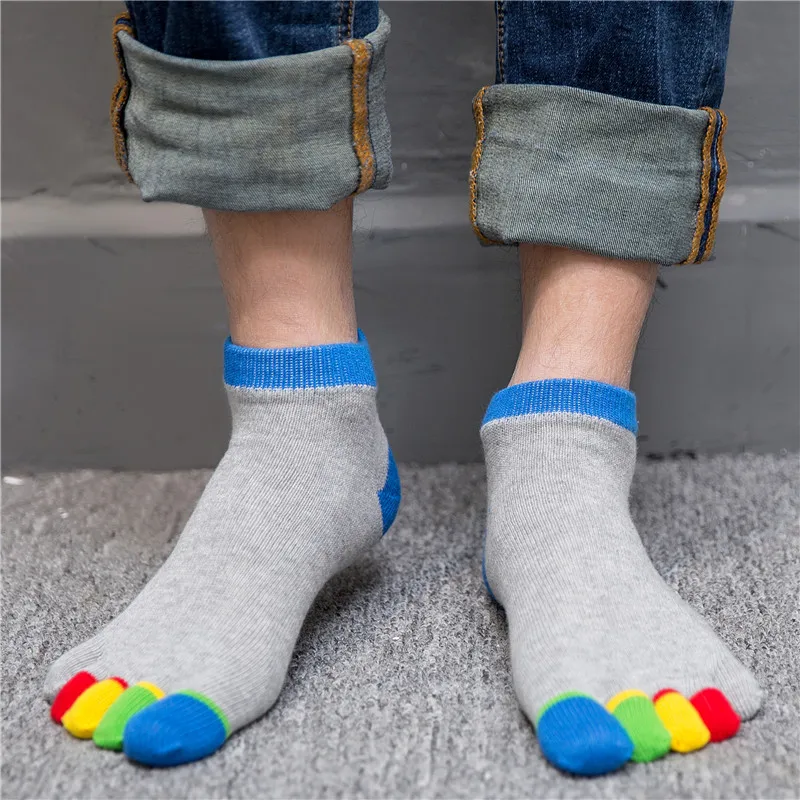 3 пары, летние мужские носки, пять пальцев, смешанные цвета, хлопковые милые носки до лодыжки, новинка, 5 пальцев, тонкие носки