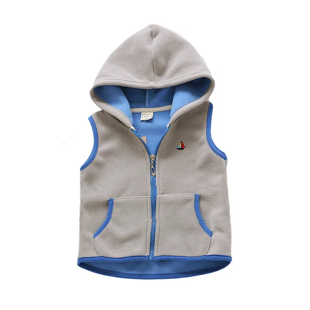 Baby Boy Vest Jacket Fleece Tops Hoody Coat Baby Vest With Hood Spring