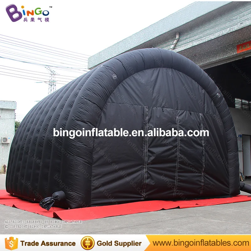  Free shipping 4X4X3m all black inflatable tunnel tent for outdoor event high quality giant blow up 