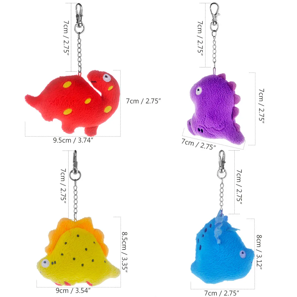 four dinosaur keychain