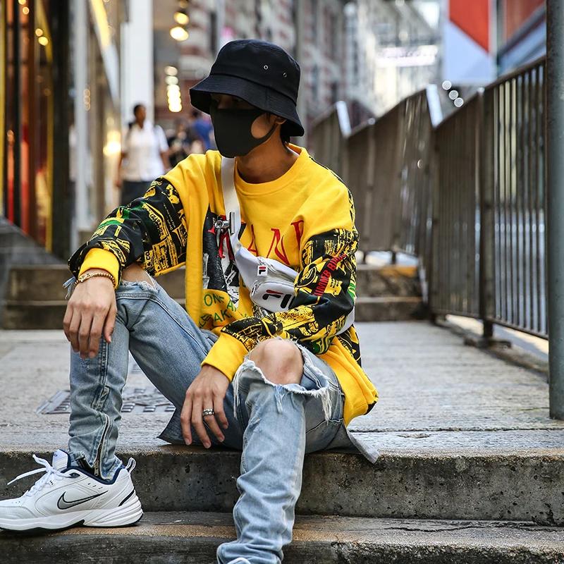 yellow hoodie fashion