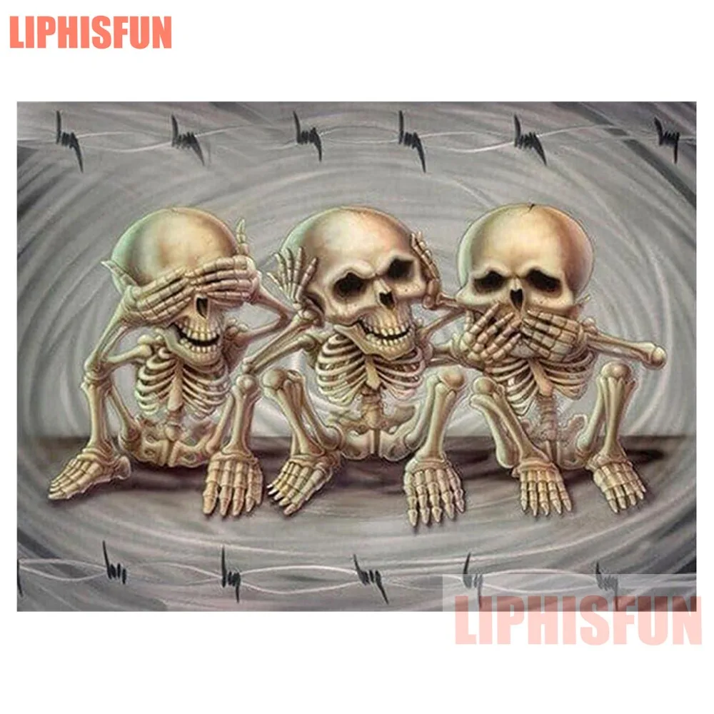 

5d Diamond Painting Full Diamond Square Needlework Diamond Embroidery Pictures Of Rhinestones Skull