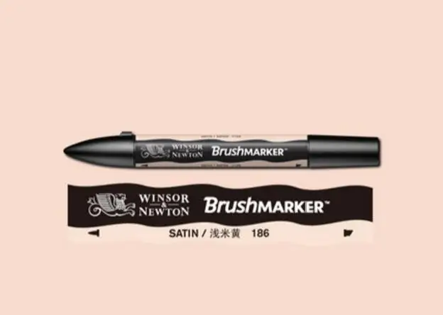 Winsor& Newton кисть-маркер, кисть на спиртовой основе, быстро сохнет, черный, серый, розовый, фиолетовый цвета, два кончика, художественные ручки - Цвет: Satin