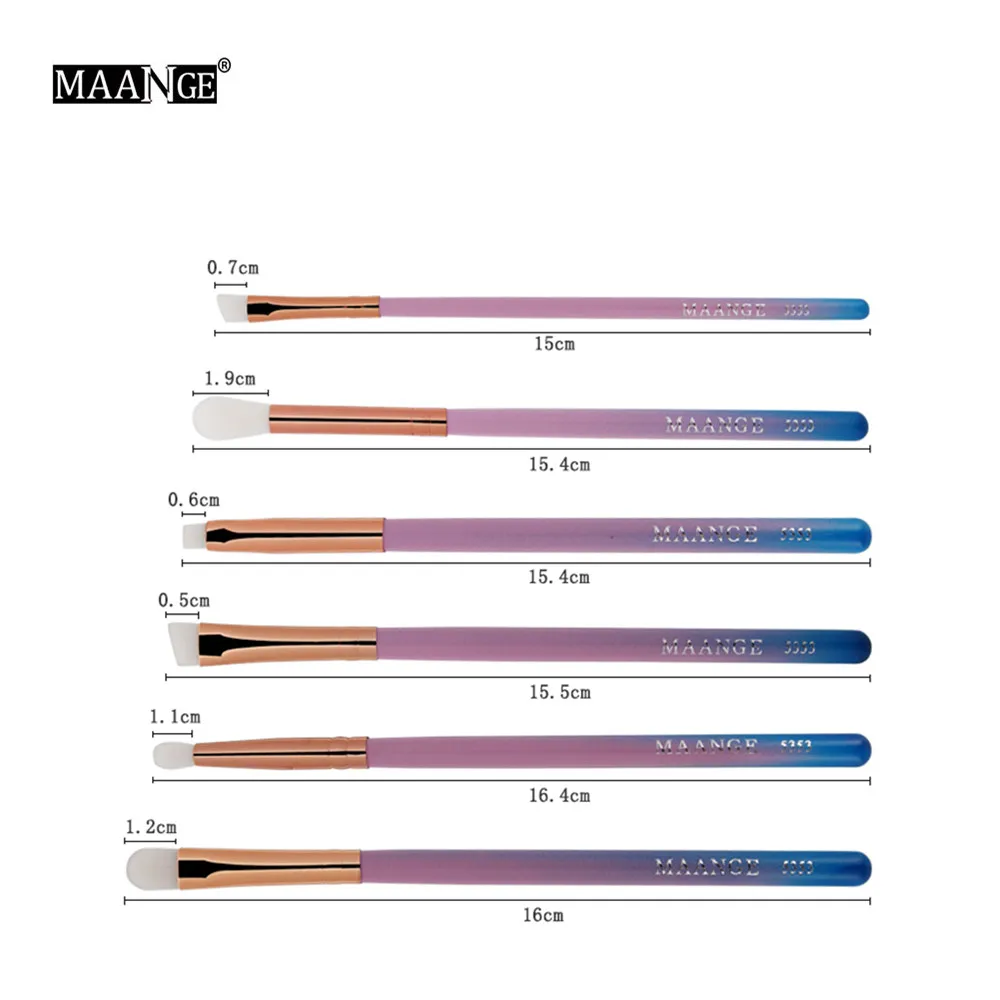 MAANGE, 15 шт., набор кистей для макияжа, пудра, основа для растушевки, контур, румяна для глаз, бровей, теней, хайлайтер, кисти для макияжа, инструменты для красоты