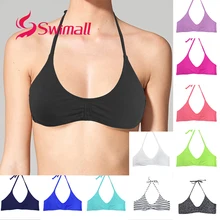 Сексуальный бикини Топ женский сплошной цвет купальный костюм с рисунком купальник бандаж пляжный Спортивный лиф купальника Летний пляж бикини T610