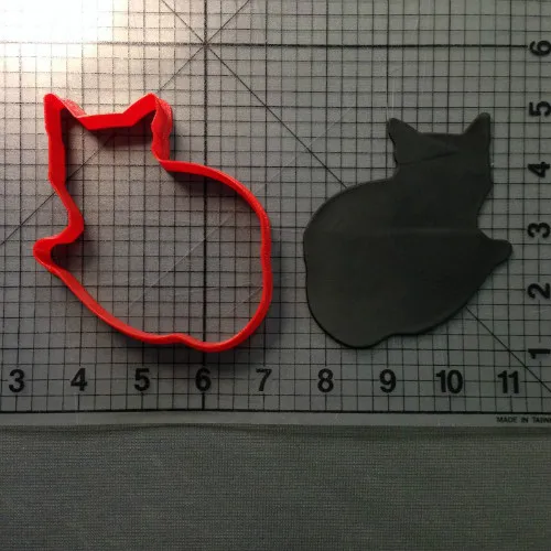 Животных прекрасный кот Фондант Кекс Топ индивидуальный заказ 3D печатных набор печенья - Цвет: cat 2 inch