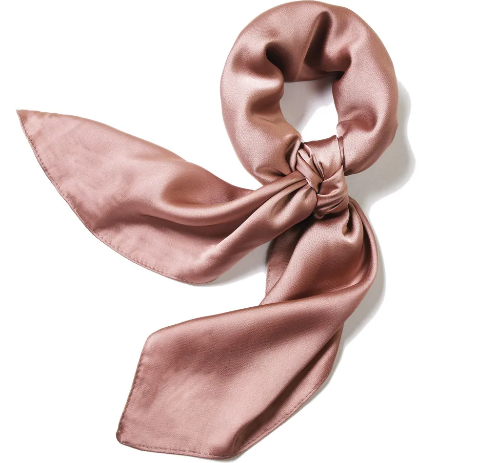 FURTALK 70*70 см, роскошный брендовый шарф, женский шелковый шарф, женские квадратные шарфы для волос, мягкие головные платки, Пашмина, однотонная цветная бандана