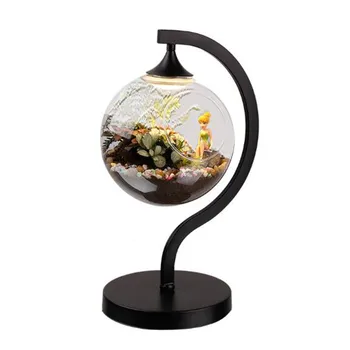 

Modern Creative Iron Glass Hydroponics Plants Led Table Lamp Adjustable for Living Room Bedroom Coffee Bar Deco 2208