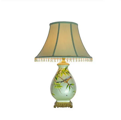 European rural minimalist handdrawing ceramic Table Lamps antique fabric art E27 LED lamp for bookstore&bedside&foyer ZLTD075 European rural minimalist handdrawing ceramic Table Lamps antique fabric art E27 LED lamp for bookstore&bedside&foyer ZLTD075