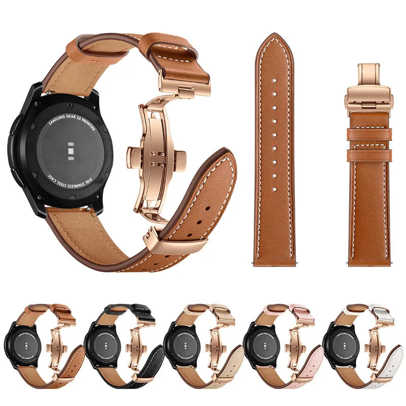 

Fashion Genuine Leather Smart Watch Band For Samsung Gear S3 Classic / S3 Frontier Replacement Wrist Straps Watchband