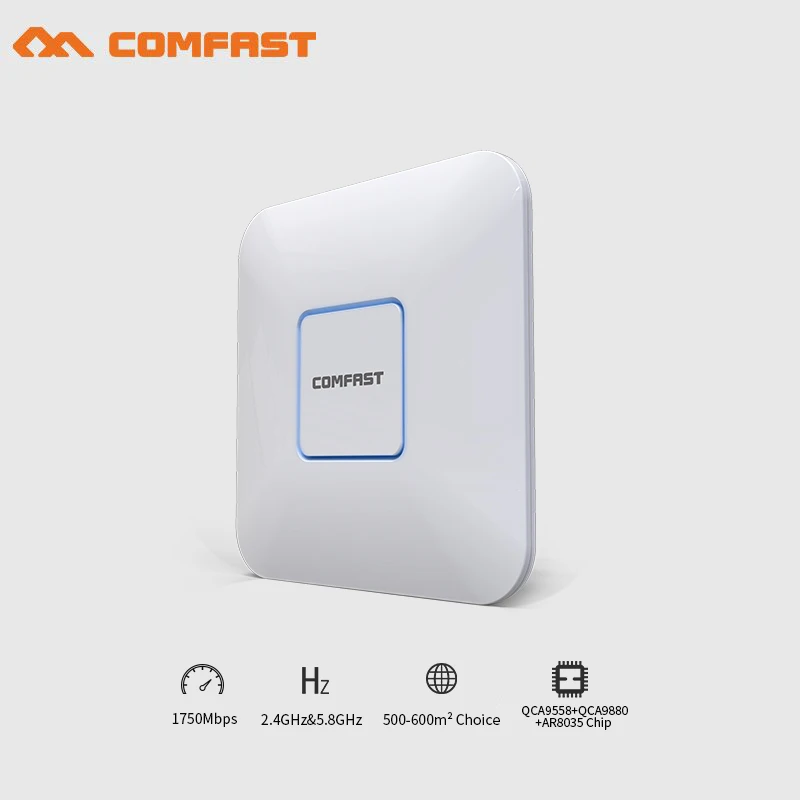 COMFAST wireless indoor Ap 1750Mbps Ceiling AP 802.11AC dual band wifi router with 48V POE 16 Flash OpenWRT WiFi Access Point AP comfast ceiling ap router 1200mbps wireless access point dual band 2 4g