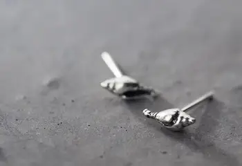 

3.5mm*8.8mm TINNY SMALL Real. 925 Sterling Silver fine jewelry conch /sea snail Stud earrings GTLE2734