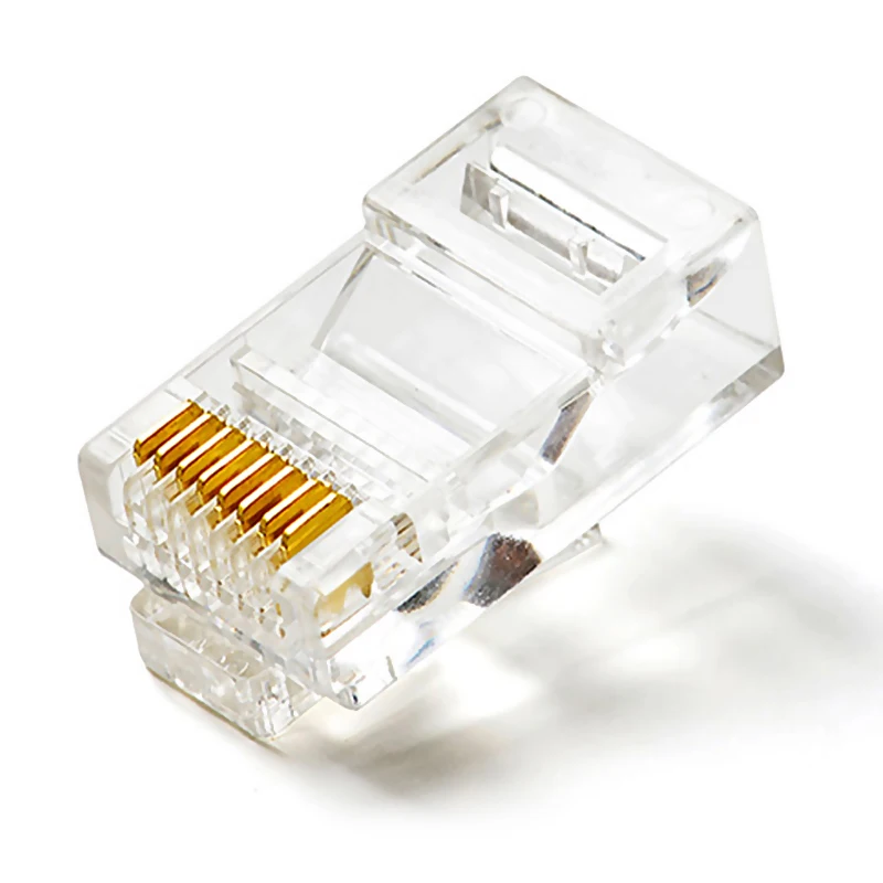 100 шт. кристальная головка RJ45 CAT5 CAT5E модульный разъем позолоченный сетевой разъем высокого качества