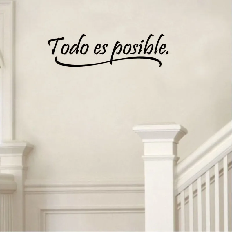 DCTOP Испанский Уолл Цитирует Слова Todo-эс Возможные Обоями Home Decor Виниловые