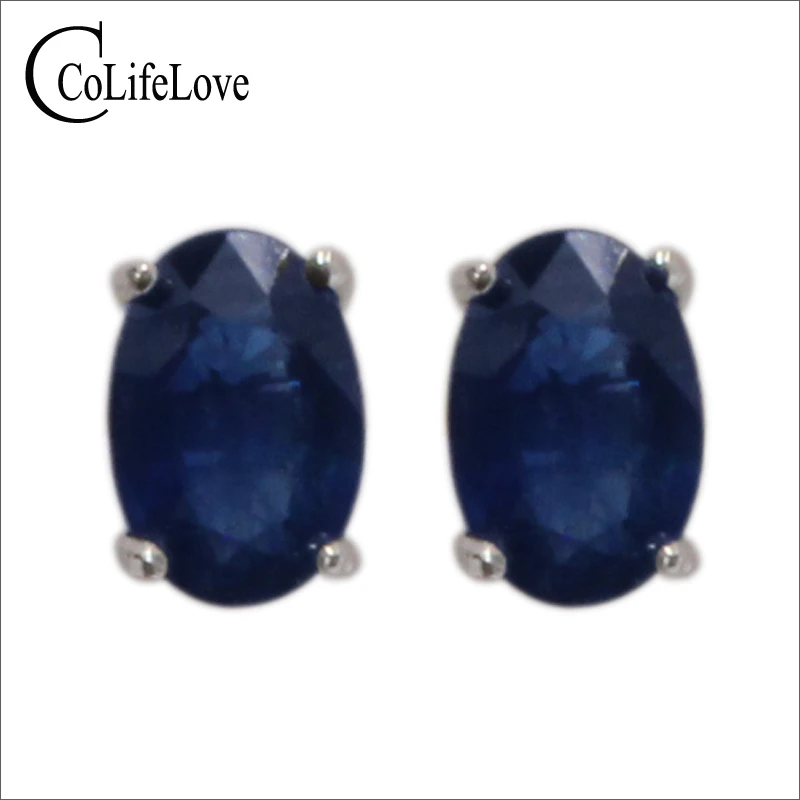 dark blue stone earrings