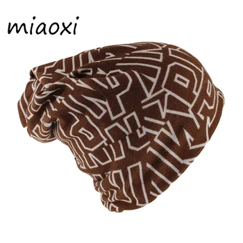 

miaoxi Hip Hop Women Fashion Warm Beanies Scarves Female Head Caps Double Used Striped Casual Beanie Autumn Solid Hat