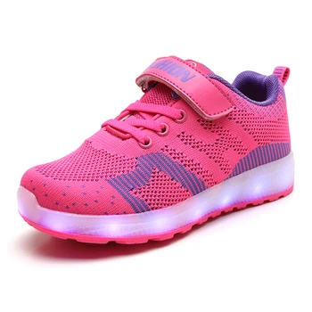 

Size 25-37 USB Charging Children Boys Shoes with Led Light Glowing Luminous Sneakers for Girls Shoes Kids Led Shoes