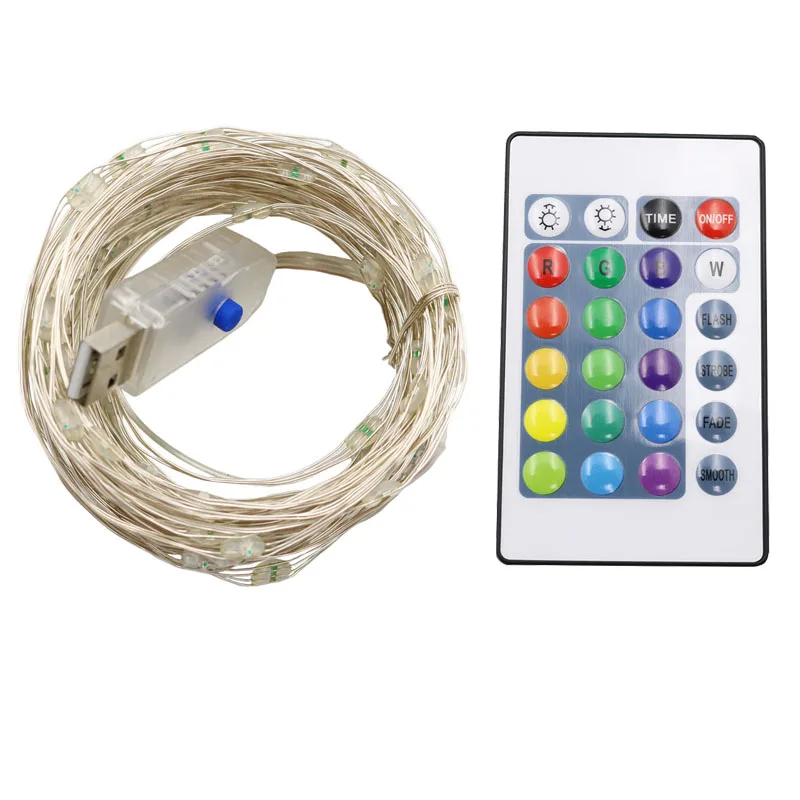 16 colors Changeable USB Fairy Lights 5m 10m Christmas LED Lights Decoration Remote Control Wedding Room Decoration String Light 16 colors Changeable USB Fairy Lights 5m 10m Christmas LED Lights Decoration Remote Control Wedding Room Decoration String Light