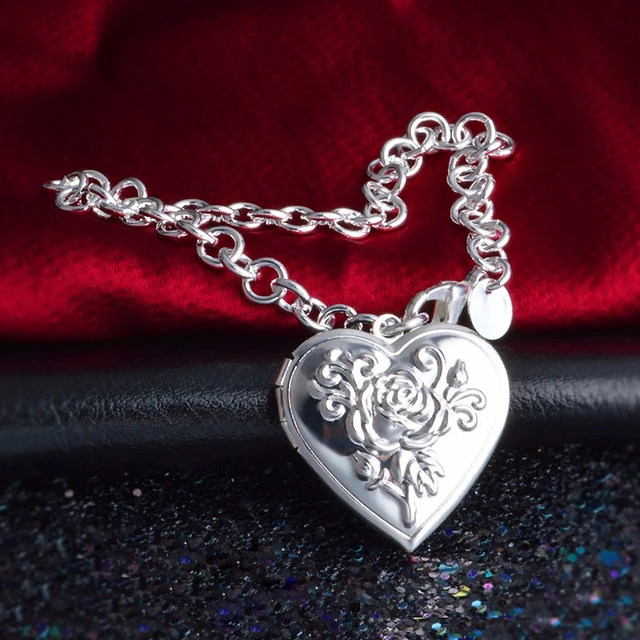 silver locket bracelet