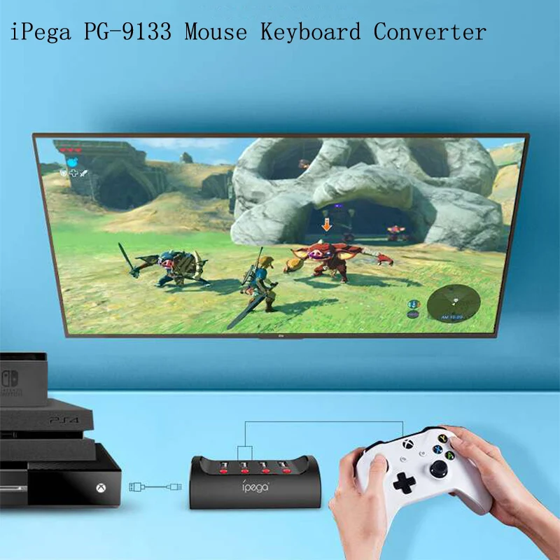 

iPega PG-9133 Mouse Keyboard Converter USB Wired for Nintendo Switch for PS4 for XBOX One FPS Game Support TURBO AUTO SETTING