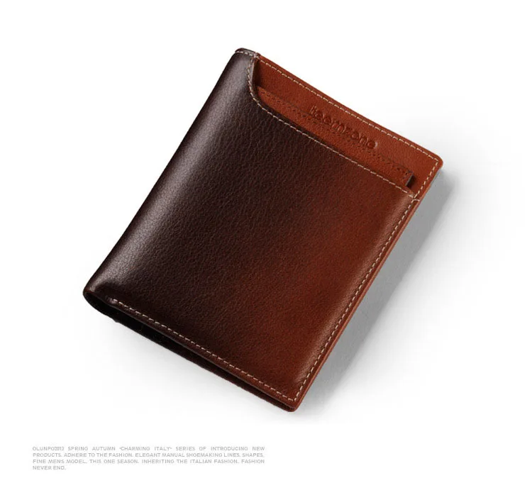 

teemzone New Vintage Genuine Leather Cowhide Charcoal Burning Color Men Fashion Wallets with Irregular Geometric Design JJ15