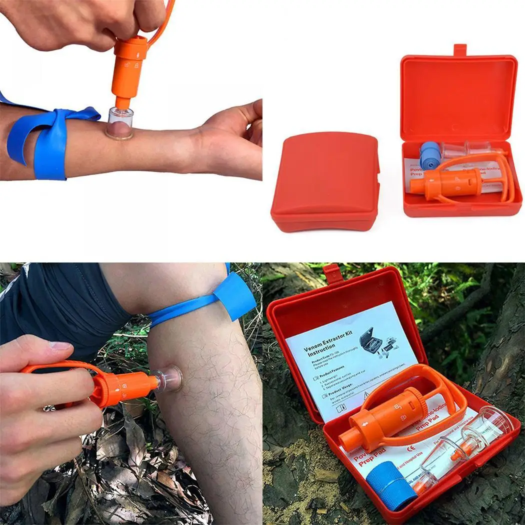 

Poison Extractor Pump Kit Vacuum Poison Removal Tool Outdoor First Aid Tool As Picture