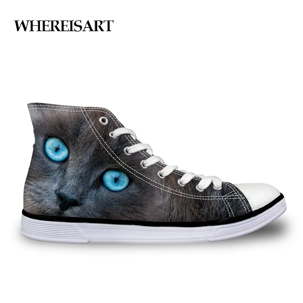 

Women Platform Shoes Lace Up Women Canvas Shoes Animal Cat Owl Printed Chaussure Femme Increased Comfort Walking Shoes Female