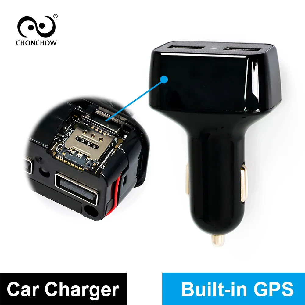 CHONCHOW Mini GPS Tracker Car Charger for Phone Buitl in GPS Listening Device GPS+AGPS+LBS Location Tracking White and Black