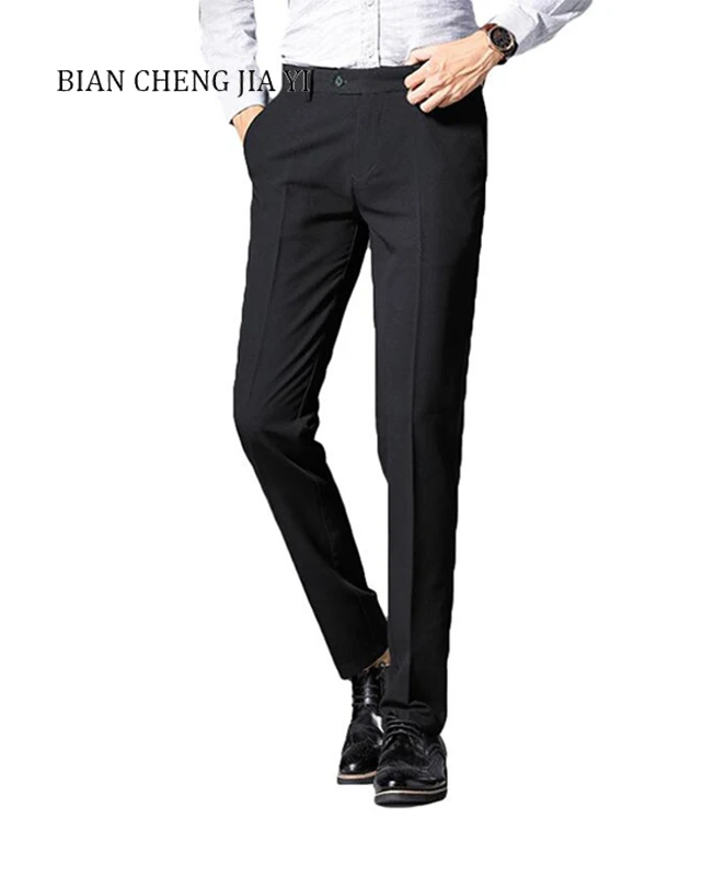 

New Men's Clothing suit trousers /Male High qualitySolid Black Slim Fit Business Suit pants/Male High-end Leisure Wedding Casual