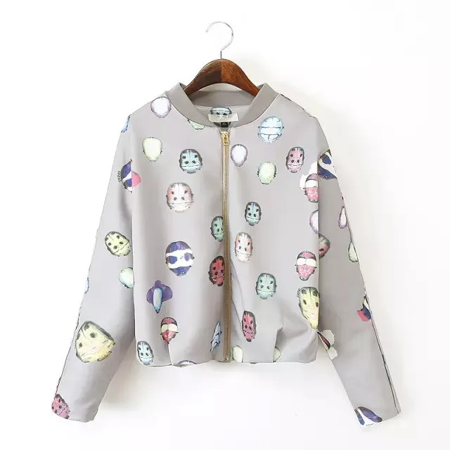 

summer new European and American fashion space cotton armor print jacket that long-sleeved baseball uniform