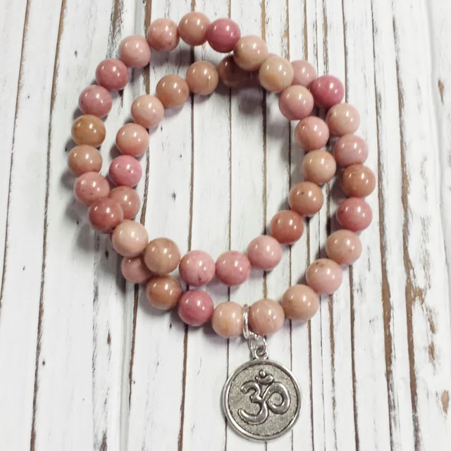 2pc Setbracelet For Women Pink Stone Bracelets Stretch Bracelet 2pc Setbracelet For Women Pink Stone Bracelets Stretch Bracelet Lineagate Yoga Mala Beads Wrist