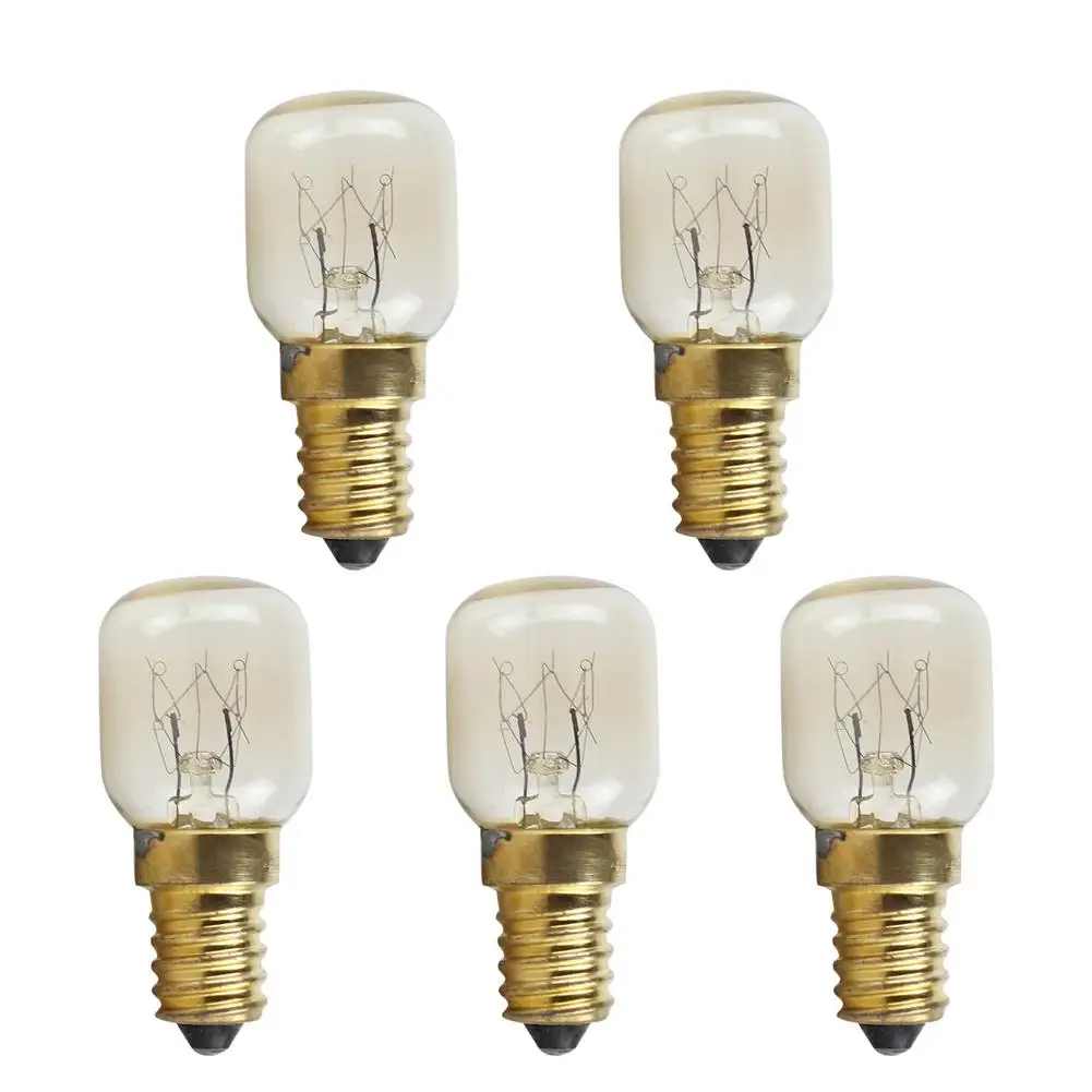 

10pcs T25 E14 25W Microwave Oven Bulb Small Screw Light Bulb 300 Celsius Degree with High Temperature Resistance #15
