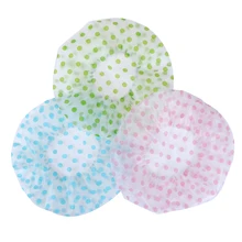 1PC Dot Waterproof Shower Cap 3 Color Thicken Elastic Bath Hat Bathing Cap For Women Hair Salon Bathroom Products