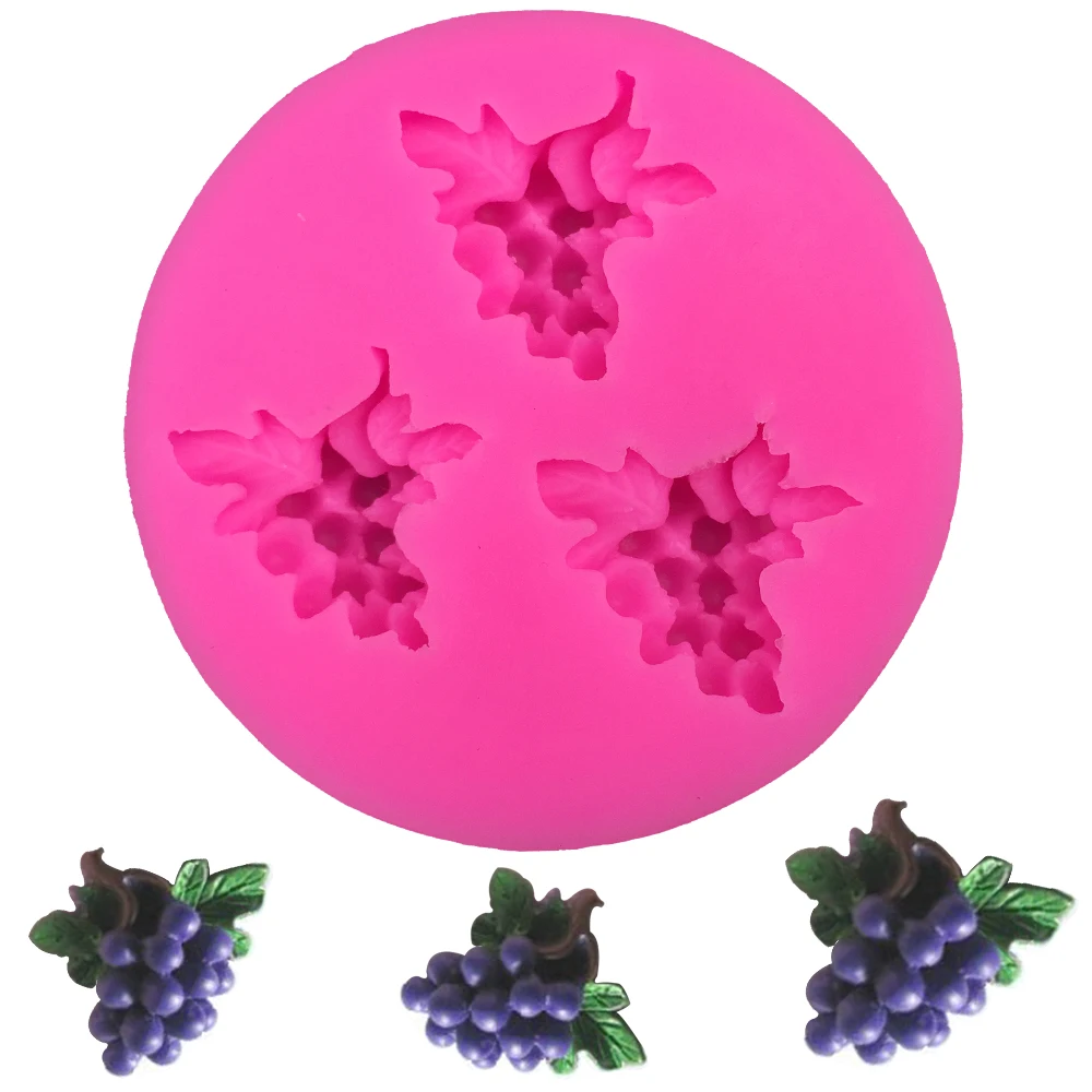 

Grape Shape 3D fondant cake silicone mold food grade mastic confeitaria chocolate pastry candy Clay making decoration tool F0245