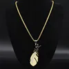 2022 Fashion Feather Stainless Steel Necklaces for Men Jewelry Gold Color Chain Necklace Jewellery cadena hombre N1039S02 ► Photo 2/6