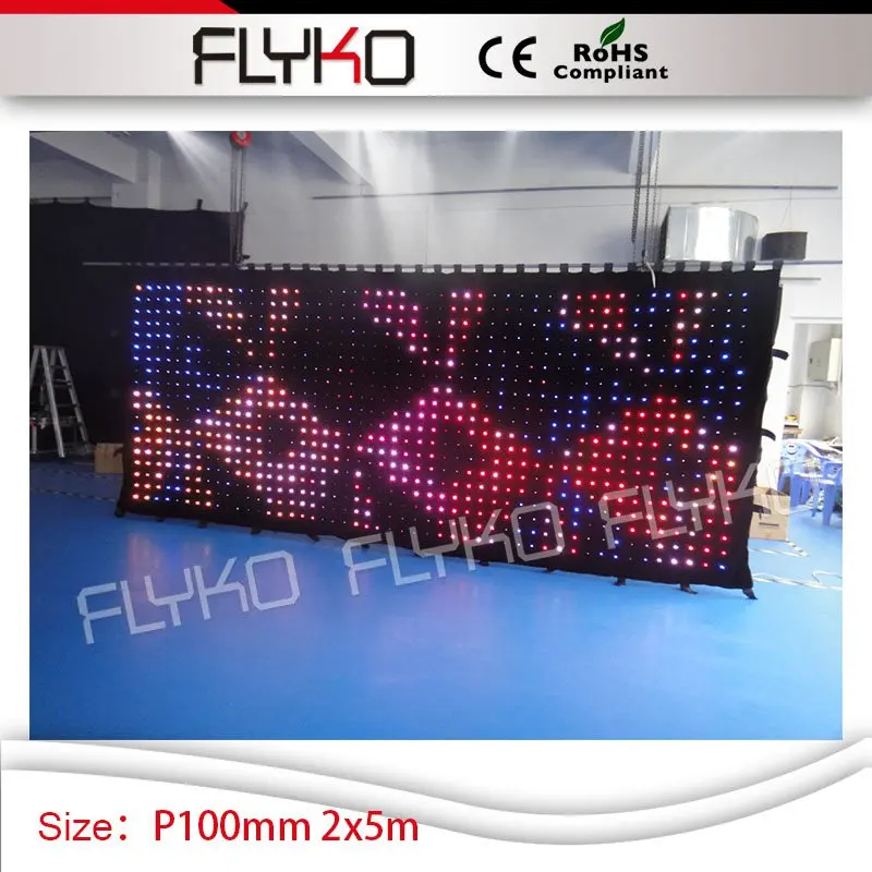 

China advertising high definition P10 2x5m full color reasonable price xxx led vision screen curtain