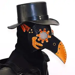 Новый стимпанк маска Чумного доктора маска врачебная маска золото и черный из искусственной кожи птица маска с клювом Готический Ретро