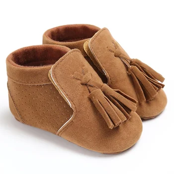 

2017 New Suede Leather Newborn Baby Boy Girl Moccasins Soft Moccs Shoes Bebe Fringe Soft Soled Non-slip Shoe