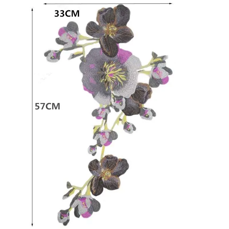 1 шт. большой цветок вышивка аппликация нашивки пришить кружевной ткани декольте Воротник мотив одежда украшена DIY шитье