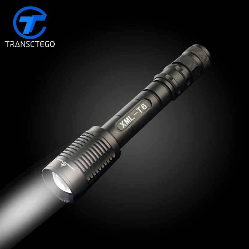Светодиодный тактический фонарь TRANSCTEGO T6 дальний зум 18650 водонепроницаемый