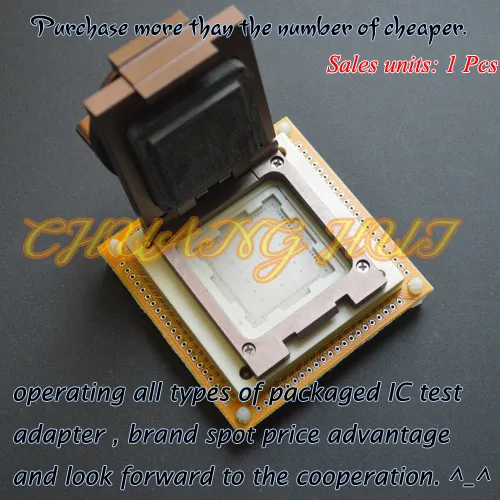

QFN76 test socket WSON76 DFN76 MLF76 With PCB board Adapter Pitch=1.0mm Size=27x27mm