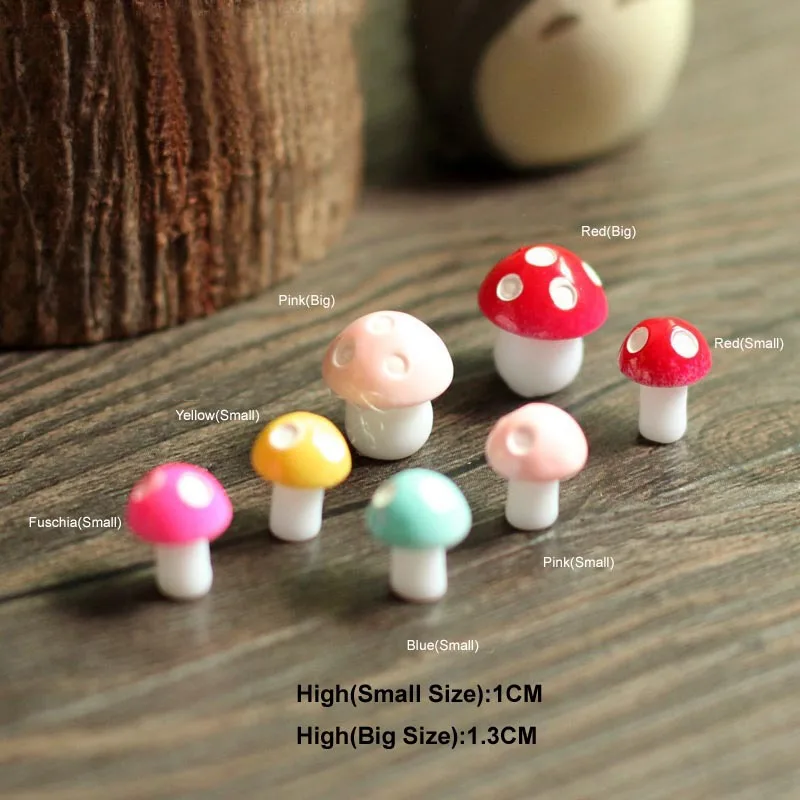 

10PCS Artificial Plants, Resin Mushrooms cabochon,Embellishments Crafts,Micro Mushroom In Decorative Pots,Fairy Garden Ornaments