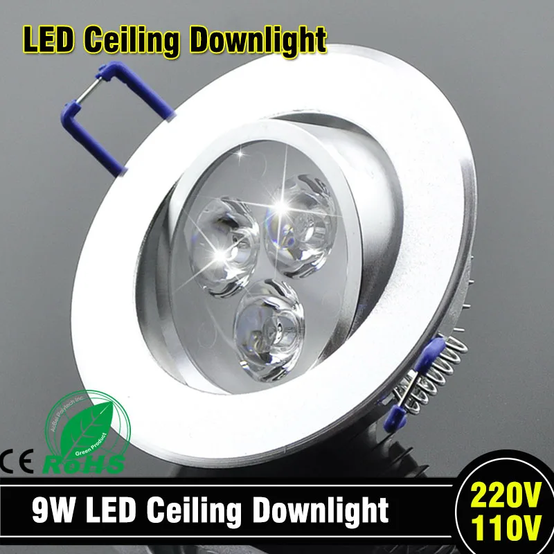 

z90 Wholesale 9W Ceiling downlight Epistar LED ceiling lamp Recessed Spot light AC85-265v for home illumination led bulb light