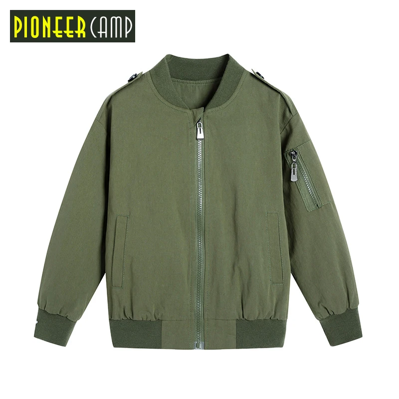 

Pioneer Camp Kids Spring Autumn Jackets for Boy Coat Bomber Jacket Army Green Boy's Windbreaker Winter Outdoor Jacket